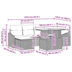 Conjunto de sofá de jardín 7 pcs Gris Claro y Gris Oscuro