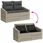 Conjunto de sofá de jardín 8 pcs Gris Claro y Gris Oscuro