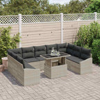 Conjunto de sofá de jardín 10 pcs Gris Claro y Gris Oscuro