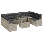 Conjunto de sofá de jardín 10 pcs Gris Claro y Gris Oscuro