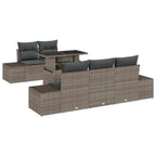 Conjunto de sofá de jardín con cojín con almohada 6 pcs Gris