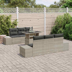 Conjunto de sofá de jardín 7 pcs Gris Claro y Gris Oscuro