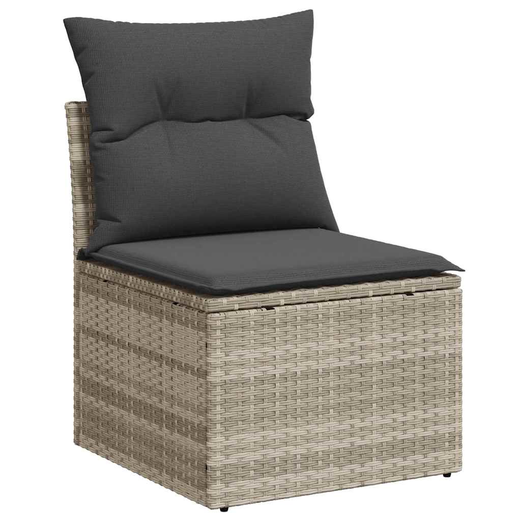 Conjunto de sofá de jardín 7 pcs Gris Claro y Gris Oscuro