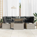 Conjunto de sofá de jardín 7 pcs Gris Claro y Gris Oscuro