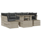 Conjunto de sofá de jardín 7 pcs Gris Claro y Gris Oscuro
