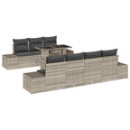 Conjunto de sofá de jardín 8 pcs Gris Claro y Gris Oscuro