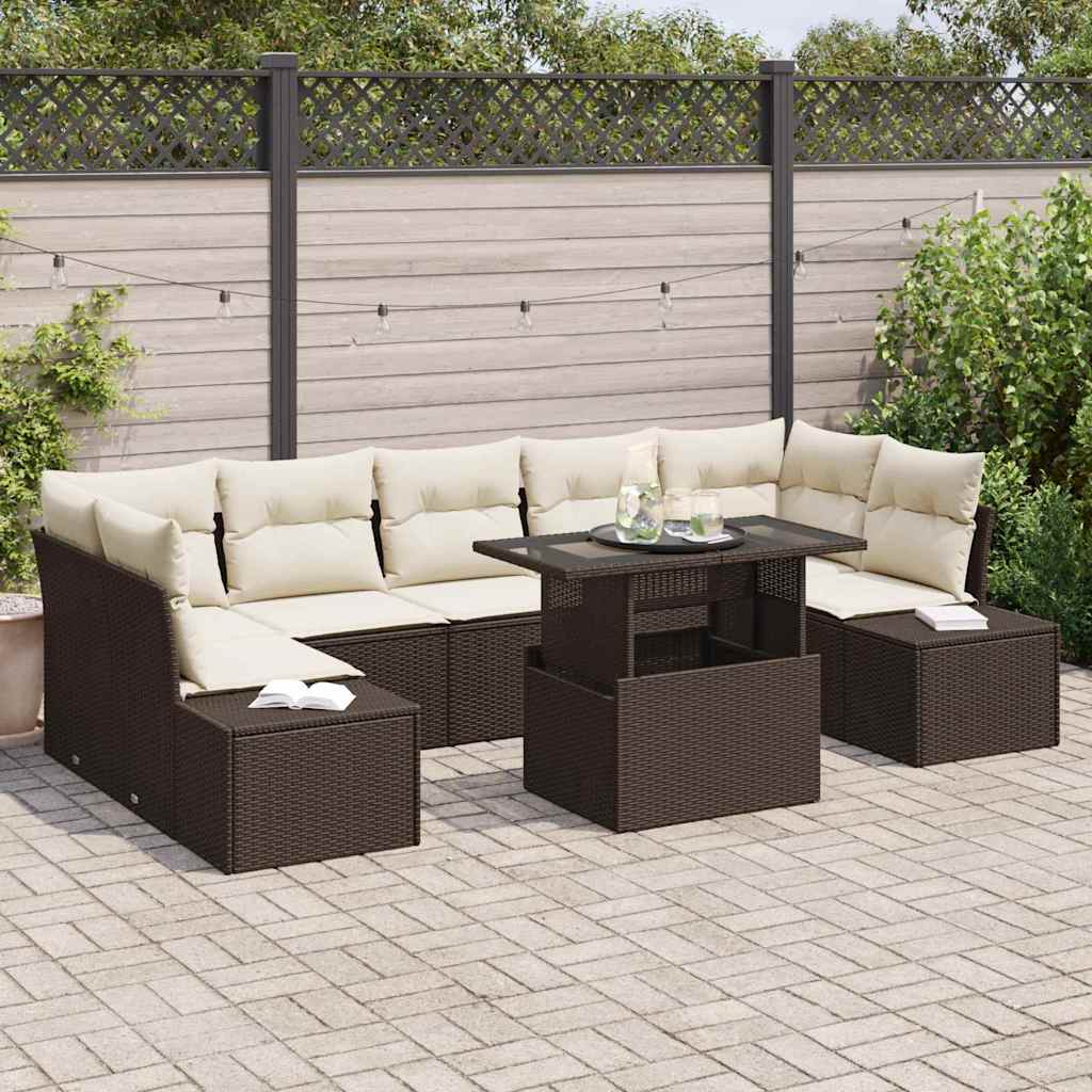 Conjunto de sofá de jardín 8 pcs Gris Claro y Gris Oscuro