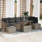 8-piece garden sofa set Light Gray and Dark Gray