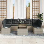 Conjunto de sofá de jardín 8 pcs Gris Claro y Gris Oscuro