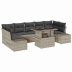 Conjunto de sofá de jardín 8 pcs Gris Claro y Gris Oscuro