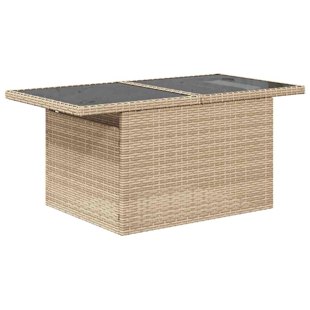 Conjunto de sofá de jardín 9 pcs Beige y Crema ratán sintético