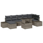Conjunto de sofá de jardín 8 pcs Gris Poliratán