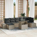 Conjunto de sofá de jardín 8 pcs Gris Claro Poliratán