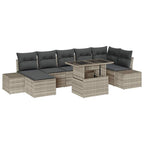 Conjunto de sofá de jardín 8 pcs Gris Claro Poliratán
