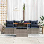 Conjunto de sofá de jardín 5 pcs Gris Poliratán