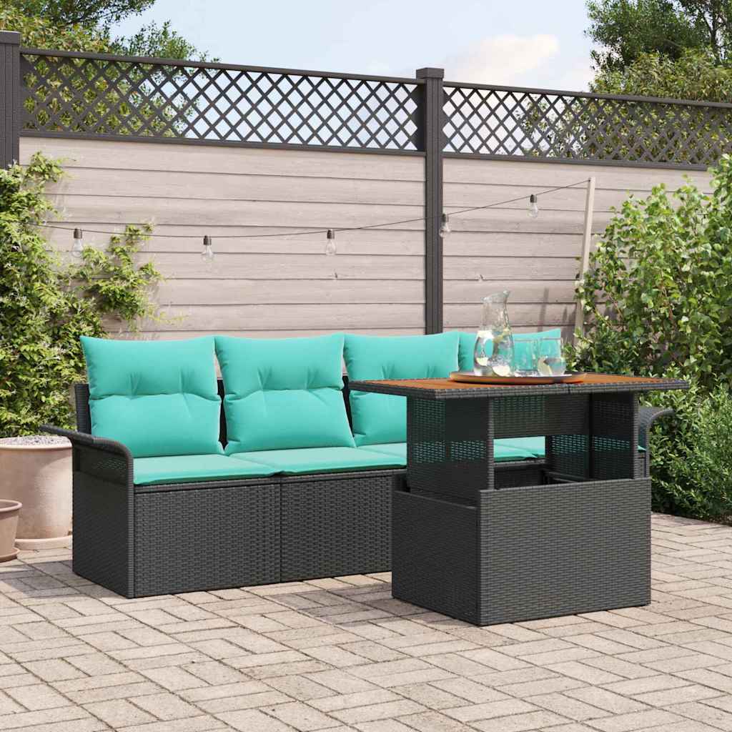 Conjunto de sofá de jardín 5 pcs Gris Poliratán