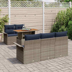 Conjunto de sofá de jardín 6 pcs Gris Poliratán