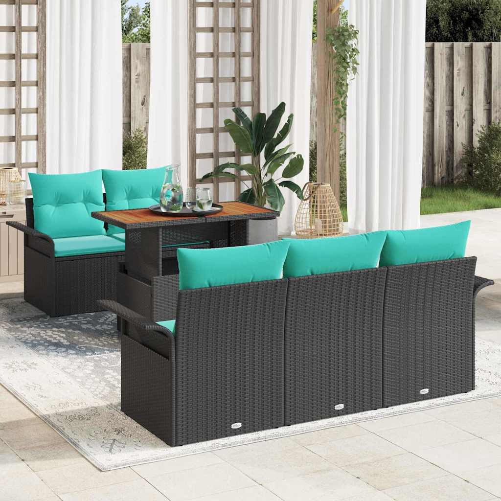 Conjunto de sofá de jardín 6 pcs Gris Poliratán
