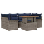 Conjunto de sofá de jardín 7 pcs Gris Poliratán