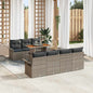 8-piece Garden Sofa Set Beige Polyrattan
