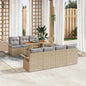8-piece Garden Sofa Set Beige Polyrattan