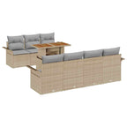 Conjunto de sofá de jardín 8 pcs Beige Poliratán