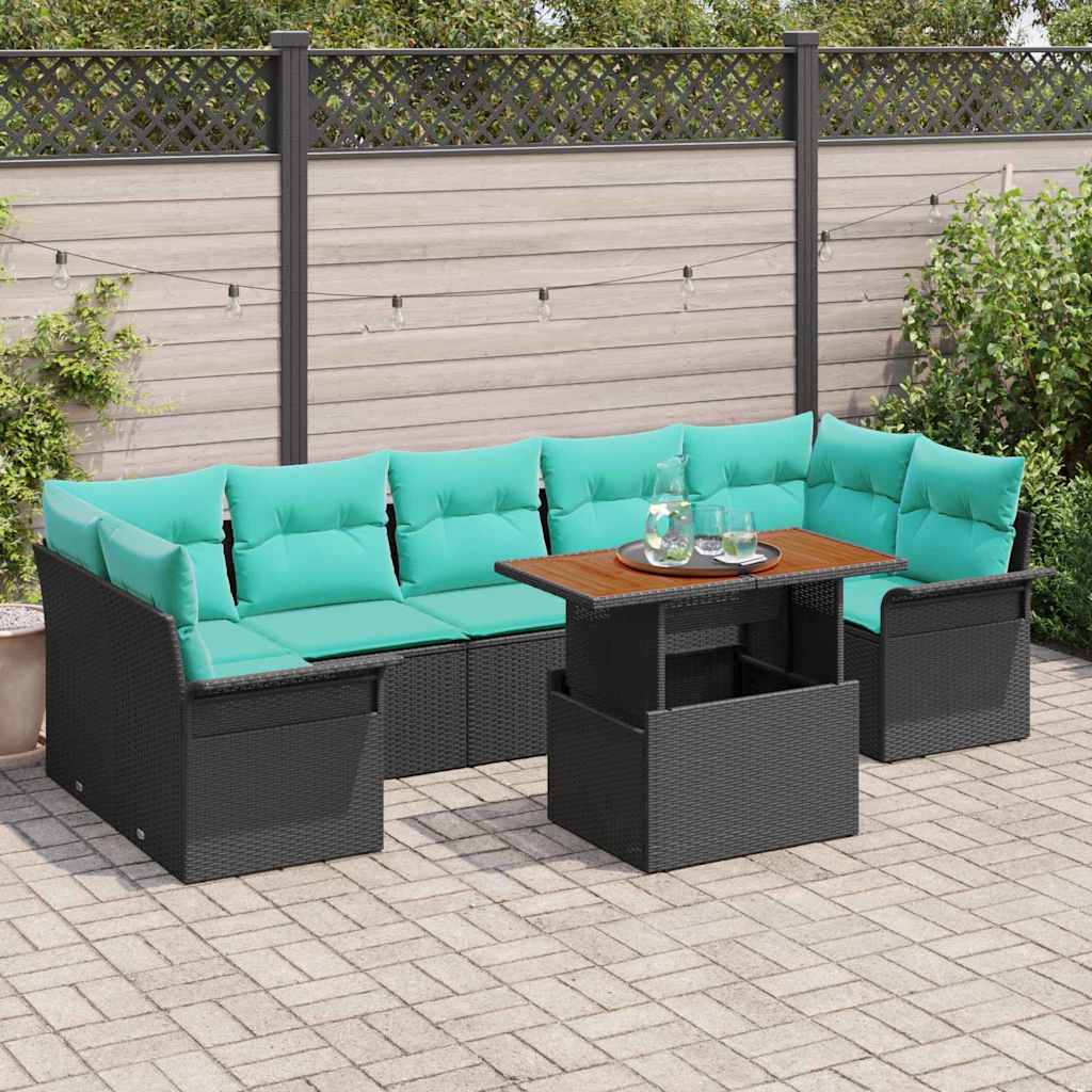 Conjunto de sofá de jardín 8 pcs Gris Poliratán