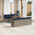 Conjunto de sofá de jardín 9 pcs Gris Poliratán