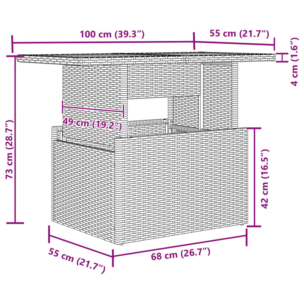 Conjunto de sofá de jardín 9 pcs Gris Poliratán