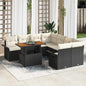 9-Piece Garden Sofa Set Beige Poly Rattan