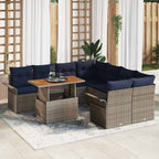 Conjunto de sofá de jardín 9 pcs Gris Poliratán