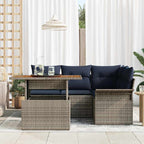 Conjunto de sofá de jardín 5 pcs Gris Poliratán