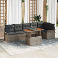 Conjunto de sofá de jardín 7 pcs Gris Poliratán