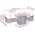 Conjunto de sofá de jardín 7 pcs Gris Poliratán