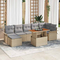 Conjunto de sofá de jardín 8 pcs Beige Poliratán