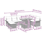 Conjunto de sofá de jardín 9 pcs Beige Poliratán