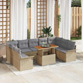 Conjunto de sofá de jardín 10 pcs Beige Poliratán