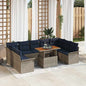 Conjunto de sofá de jardín 10 pcs Gris Poliratán