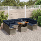 Conjunto de sofá de jardín 10 pcs Gris Poliratán