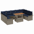 Conjunto de sofá de jardín 10 pcs Gris Poliratán