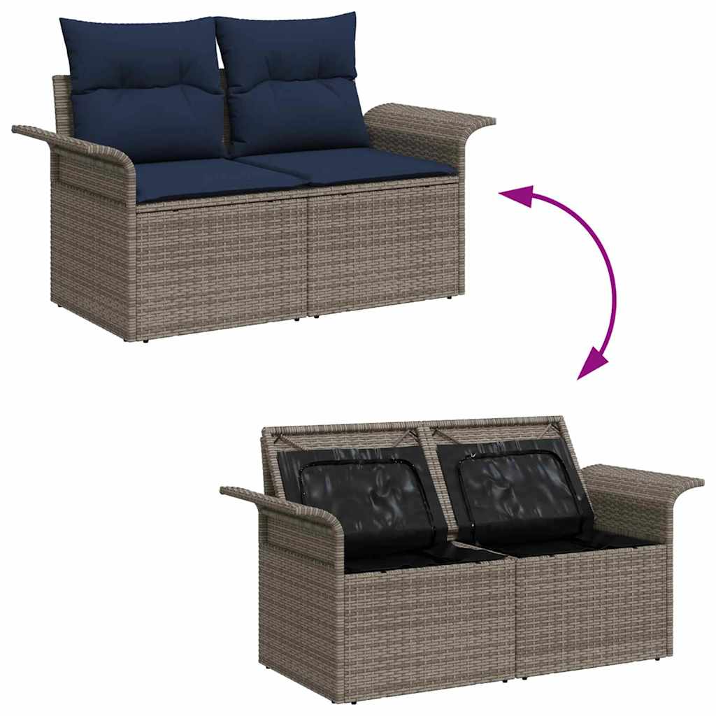 Conjunto de sofá de jardín 10 pcs Gris Poliratán