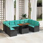 Conjunto de sofá de jardín 10 pcs Gris Poliratán