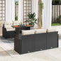 6-Piece Beige Polyrattan Garden Sofa Set