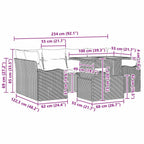 Conjunto de sofá de jardín 7 pcs Gris Poliratán