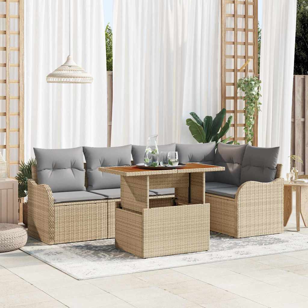 Conjunto de sofá de jardín 5 pcs Gris Poliratán