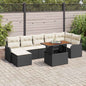 Conjunto de sofá de jardín 8 pcs Beige Poliratán