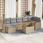 Conjunto de sofá de jardín 8 pcs Beige Poliratán