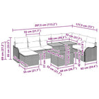 Conjunto de sofá de jardín 9 pcs Beige Poliratán
