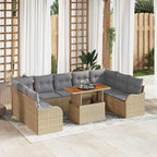 Conjunto de sofá de jardín 10 pcs Beige Poliratán