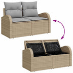 Conjunto de sofá de jardín 7 pcs Beige Poliratán